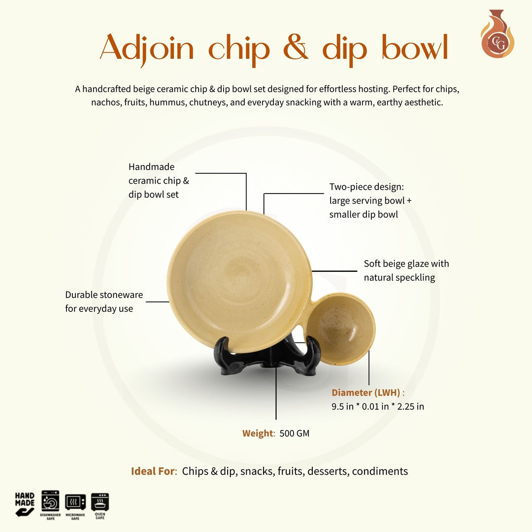 Adjoin chip & dip bowl - Beige