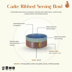 Load image into Gallery viewer, Cadre Ribbed Serving Bowl - Small , Matte Blue