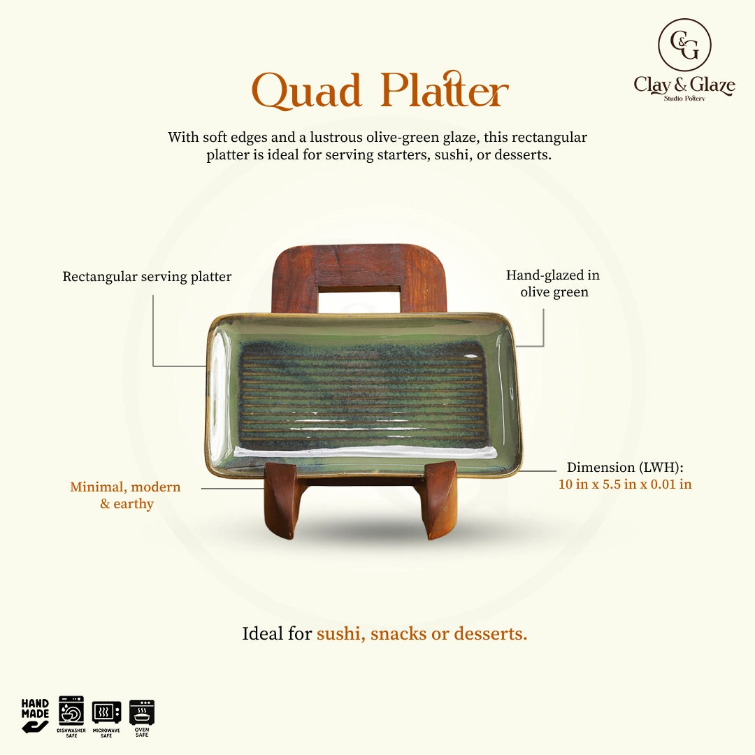 Quad Platter - Emerald