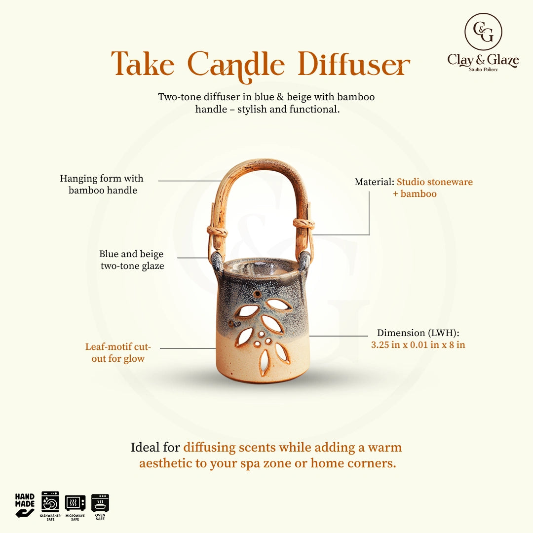 Take Candle Diffuser - Blue, Beige