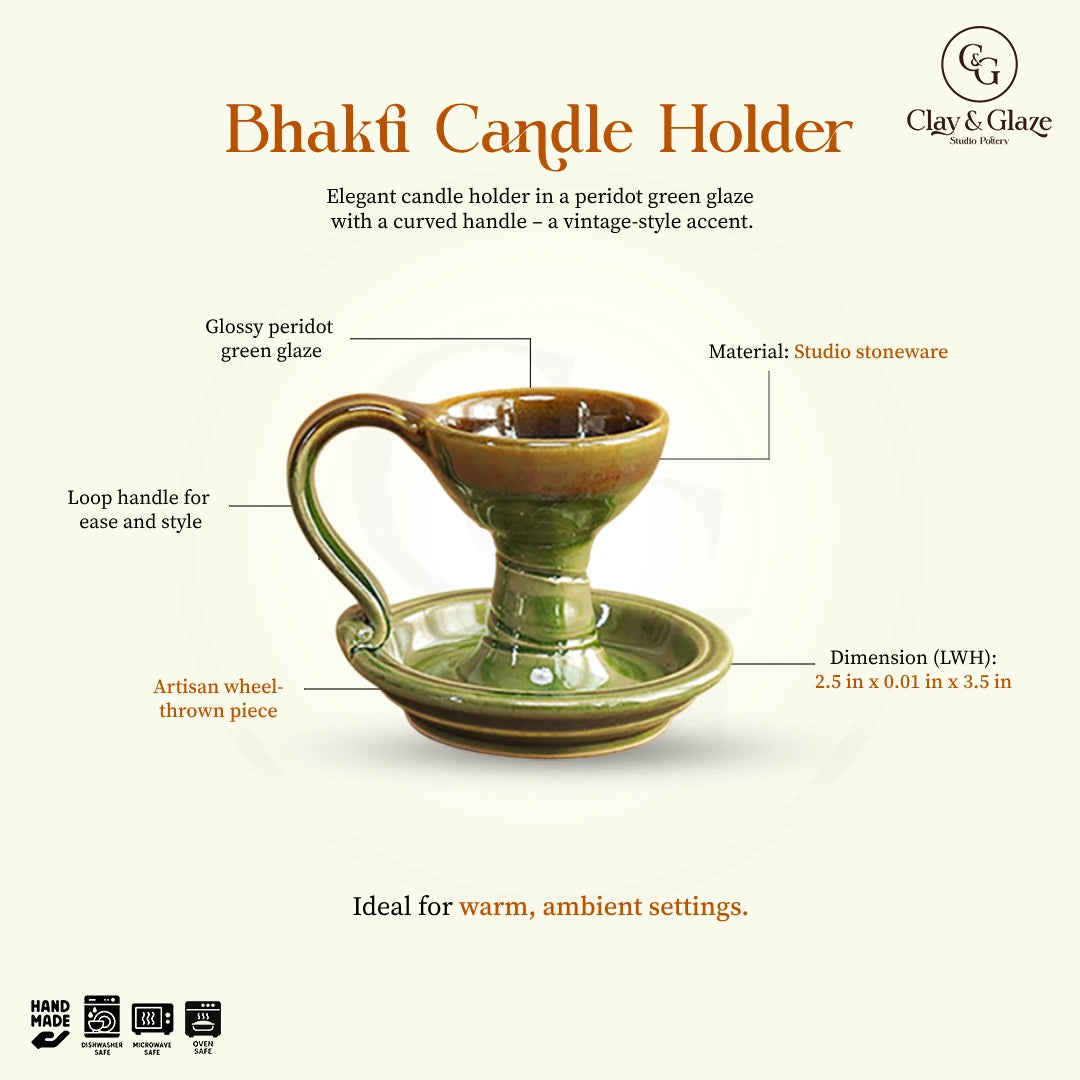 Bhakti Candle Holder - Peridot Green