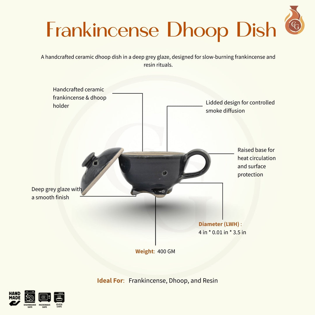 Frankincense Dhoop Dish - Grey