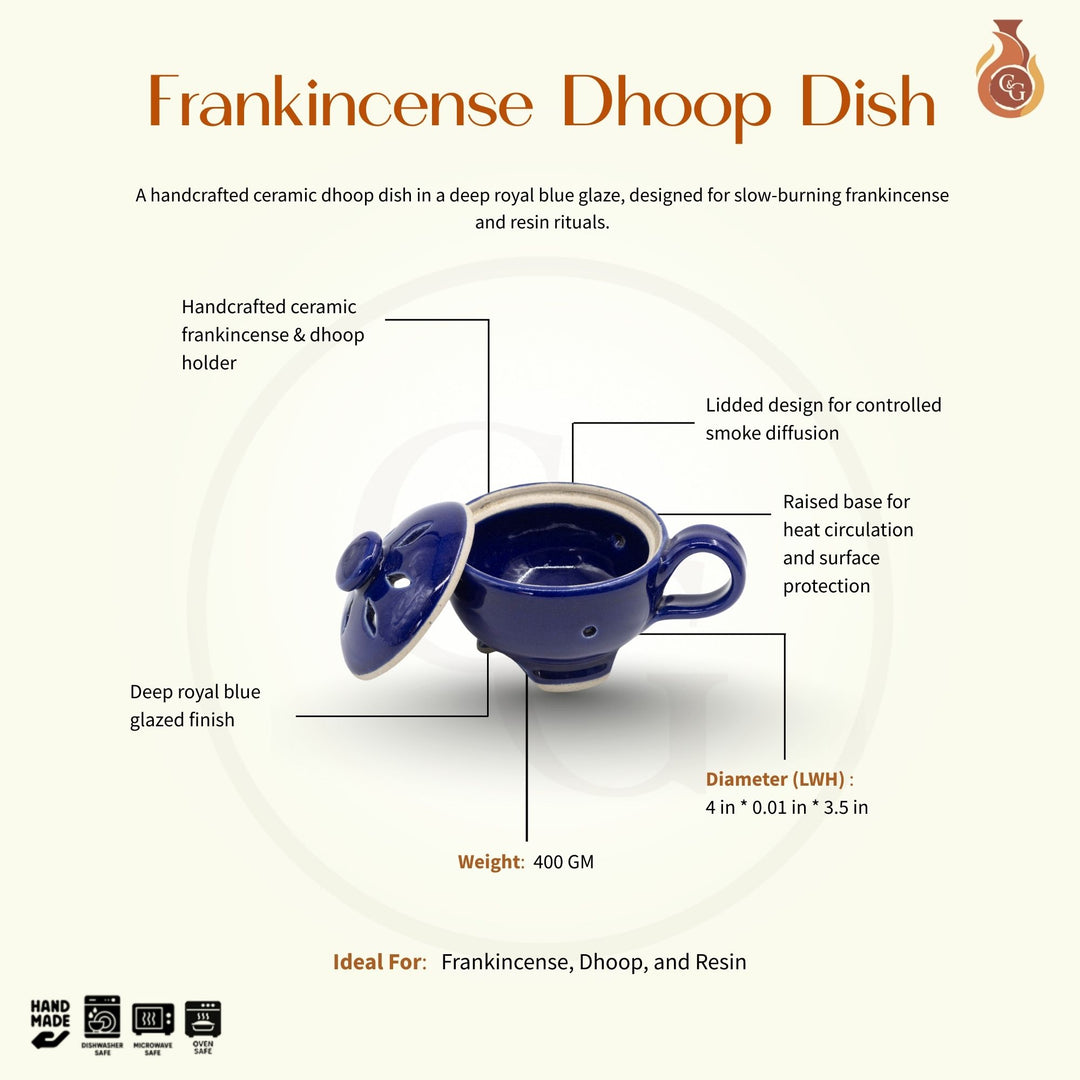 Frankincense Dhoop Dish - Royal Blue