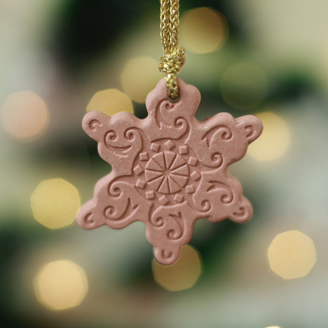 Snow Flake Christmas Tree Ornament - Red