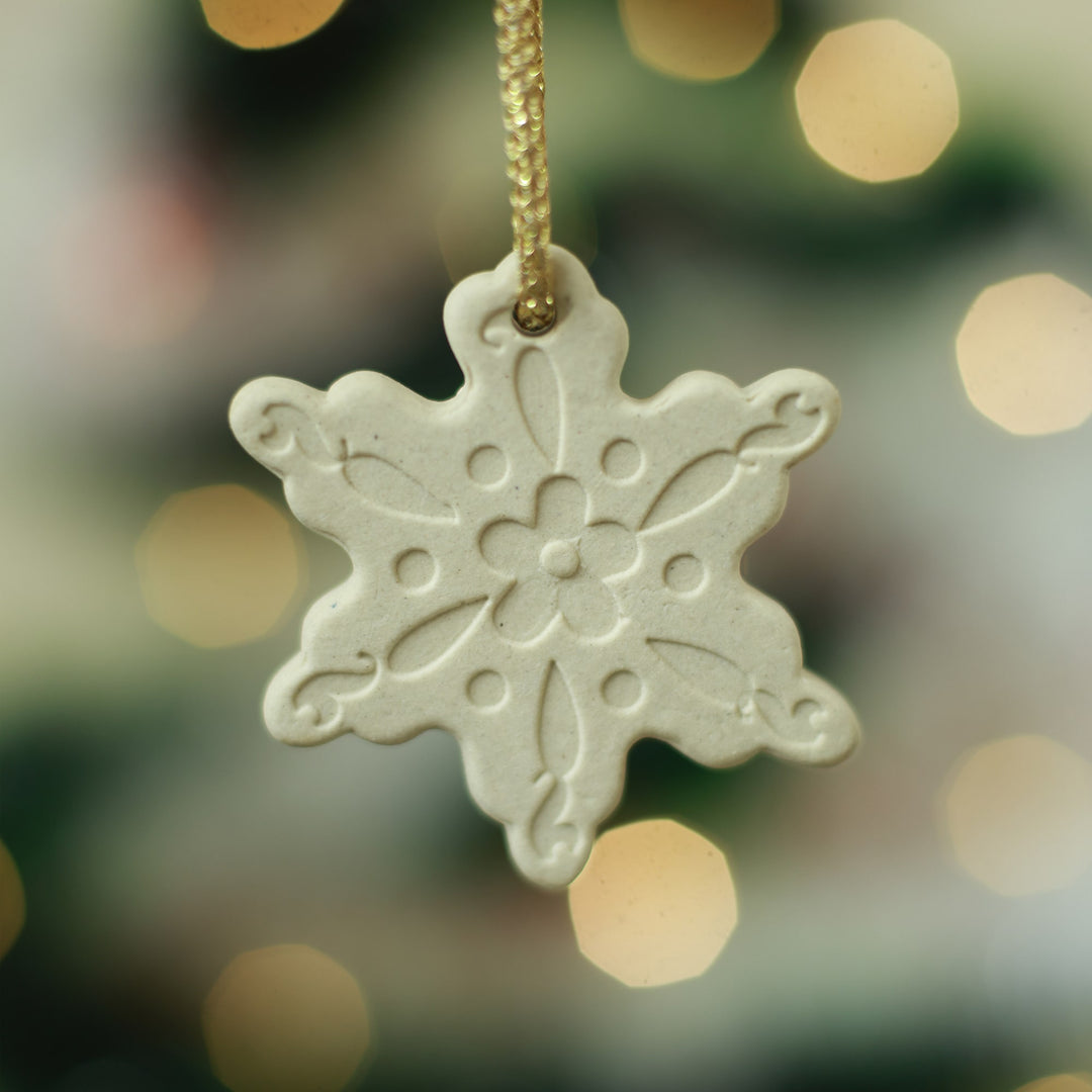 Snow Flake Christmas Tree Ornament - White